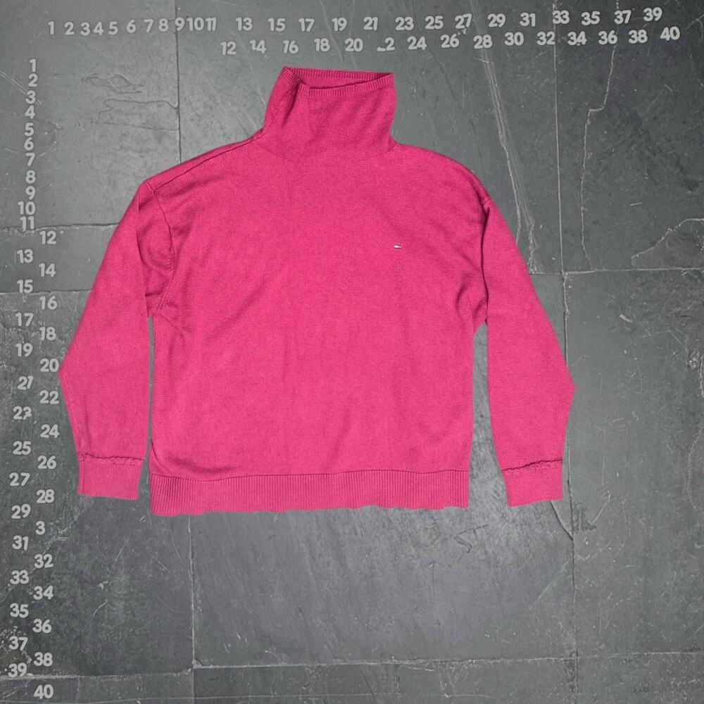 Tommy Hilfiger Cotton Wool Turtleneck Sweater in Fuchsia - Picture 2 of 7